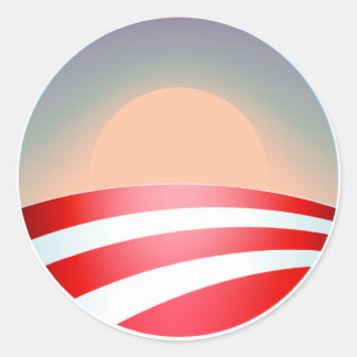 Sticker Rond Obama Sunset