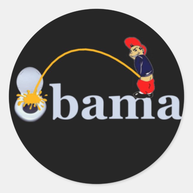 Sticker Rond Obama (toilettes) (Devant)