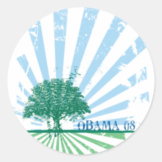 Sticker Rond Obama vert