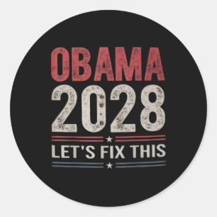 Sticker Rond Obama Vintage rétro patriotique 2028