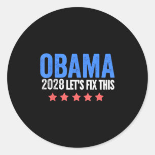Sticker Rond Obama Vintage rétro patriotique 2028