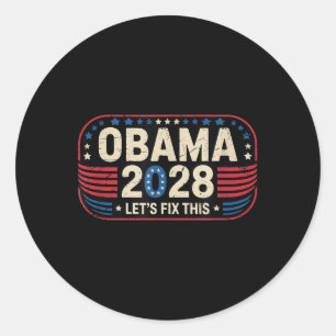 Sticker Rond Obama Vintage rétro patriotique 2028