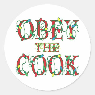 Sticker Rond Obey Cook dit les lumières des fêtes