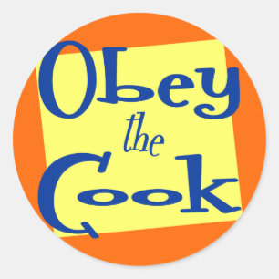 Sticker Rond Obey Cook Funny Retro Kitchen dit