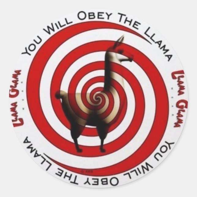 Sticker Rond Obey Llama (Devant)