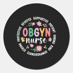 Sticker Rond Obgyn Nurse Appréciation Circle Obgyn Nurse Obgyn