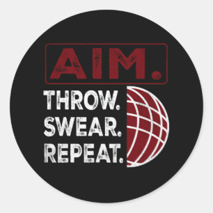 Sticker Rond Objectif Jeter Sweat Répéter Bocce Ball Sport Stic