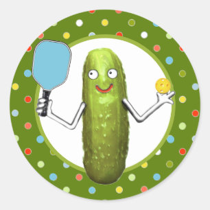 Sticker Rond Objet de collection de sports de pickleball