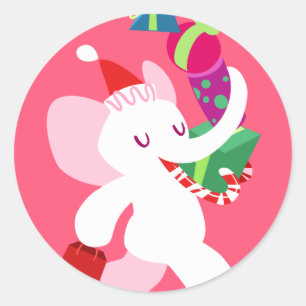 Sticker Rond Objet superflu de Noël de bande dessinée de Kawaii
