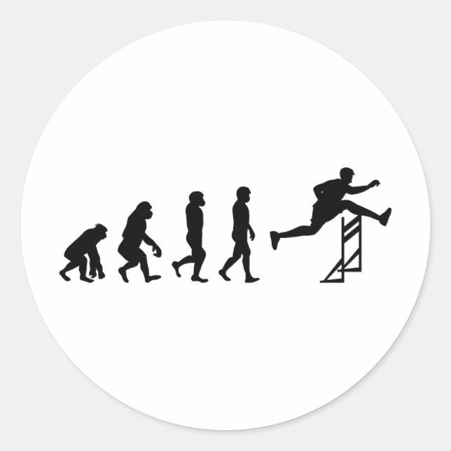 Sticker Rond Obstacles Hurdler Hurdler Runner Evolution (Devant)
