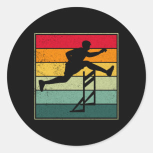 Sticker Rond Obstacles Hurdling Runner Track and field