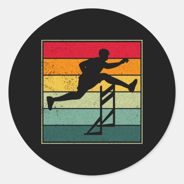 Sticker Rond Obstacles Hurdling Runner Track and field (Devant)