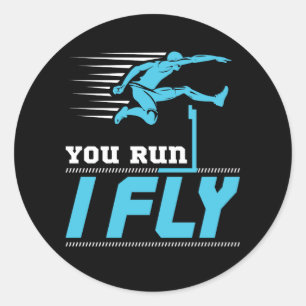 Sticker Rond Obstacles Que Vous Exécutez En Vol Hurdler Track F