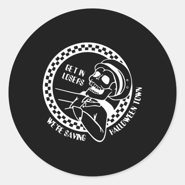 Sticker Rond Obtenez Dans Les Perdants Lazy Costume Halloween F (Devant)