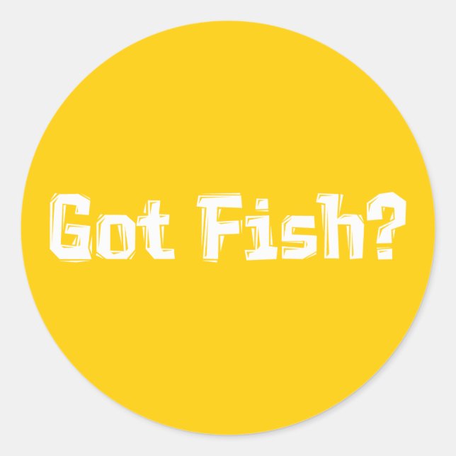 Sticker Rond Obtenir des cadeaux de poisson (Devant)