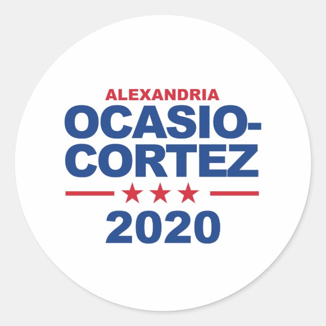 Sticker Rond Ocasio-Cortez 2020 (Devant)