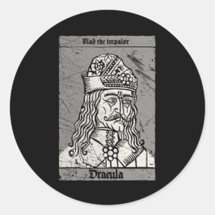 Sticker Rond Occult Dracula - Vlad The Impaler Horror Vampire
