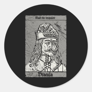 Sticker Rond Occult Dracula - Vlad The Impaler Horror Vampire