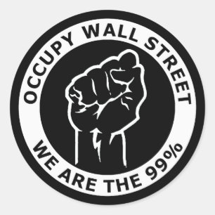 Sticker Rond Occupons Wall Street, Nous Sommes Les 99%