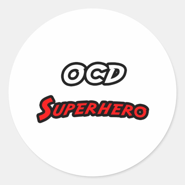 Sticker Rond OCD Superhero (Devant)