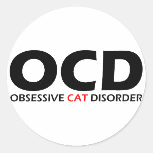 Sticker Rond OCD - Trouble de chats obsessionnel