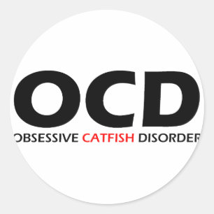 Sticker Rond OCD - Trouble Obsessionnel du poisson de chat