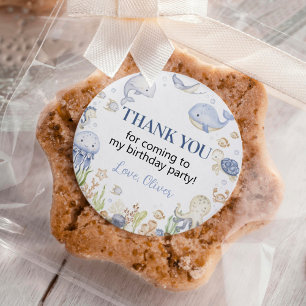 Sticker Rond Ocean Animals Boy Under the Sea Anniversaire