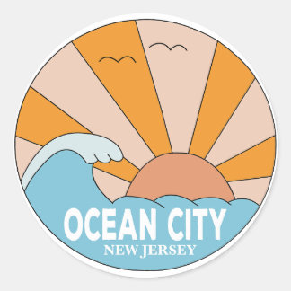 Sticker Rond Ocean City New Jersey