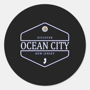 Sticker Rond Ocean City New Jersey Ocean City Nj