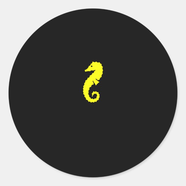 Sticker Rond Ocean Glow_Yellow Seahorse (Devant)