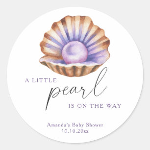 Sticker Rond Océan Petite Perle Sous La Mer Baby Shower