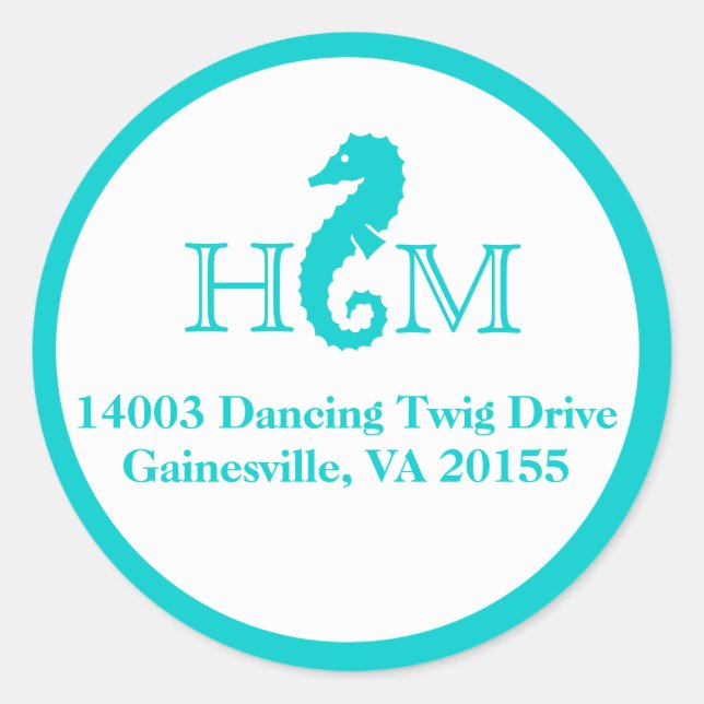 Sticker Rond Ocean Seahorse Small (Devant)