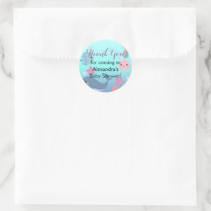 Sticker Rond Océan sous la mer Baby shower Merci Favor