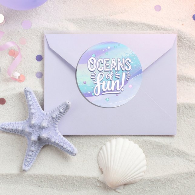 Sticker Rond Oceans of Fun Typography ID1142 (Créateur téléchargé)