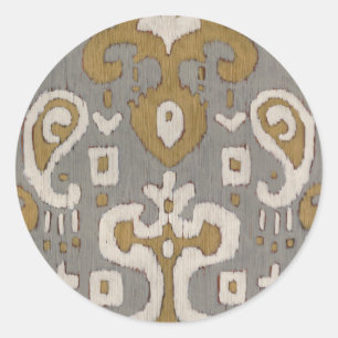 Sticker Rond Ochre Ikat Ier