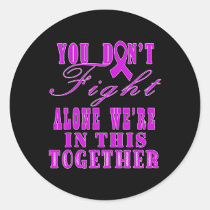 Sticker Rond Octobre Nous Portons Une Conscience Rose Du Cancer