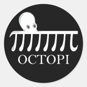 Sticker Rond Octopi - Funny Pi Octopus Math