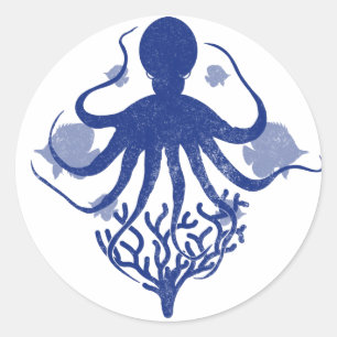 Sticker Rond octopus