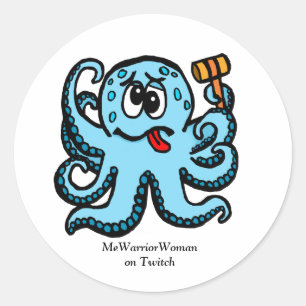 Sticker Rond Octopus Bonk, MeWarriorWoman sur Twitch