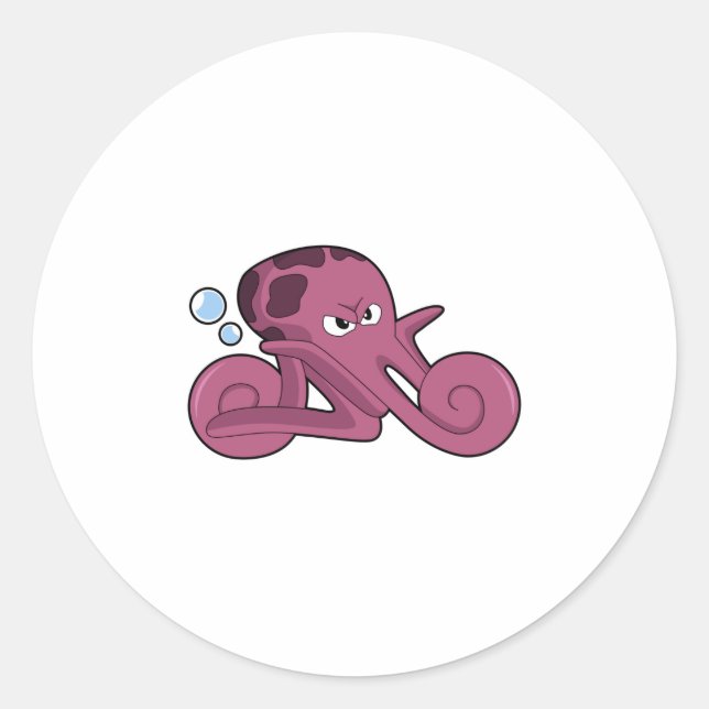 Sticker Rond Octopus en moto (Devant)