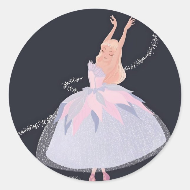 Sticker Rond Odette Barbie lac des cygnes (Devant)