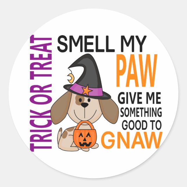 Sticker Rond Odeur de chien d'Halloween My Paw 2 (Devant)