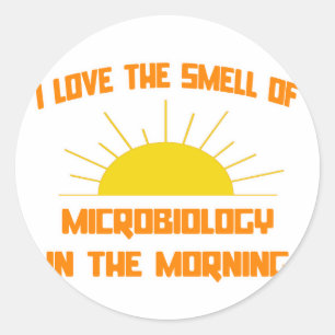 Sticker Rond Odeur de microbiologie le matin