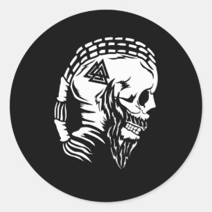 Sticker Rond Odin Dieu Norse mythologie valhalla Viking nordiqu