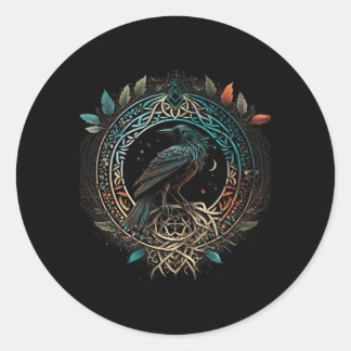 Sticker Rond Odin'S Bird North Valhalla Norse Mythology