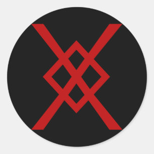 Sticker Rond Odin's Spear, Gungnir (rouge et noir)