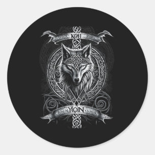 Sticker Rond Odin'S Wolf North Valhalla Norse Mythology