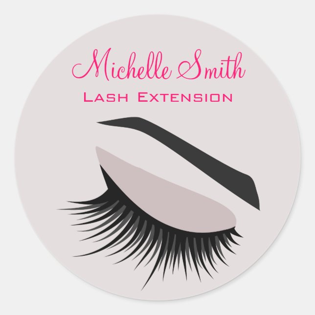 Sticker Rond OEil avec de longs cils extension marque (Devant)