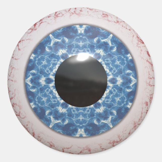 Sticker Rond OEil bleu sanglant (Devant)
