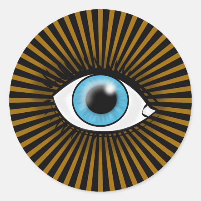 Sticker Rond Oeil bleu solaire (Devant)
